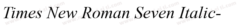 Times New Roman Seven Italic字体转换